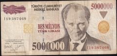 7.Emisyon 5 000 000 Lira I19 387468 Temiz