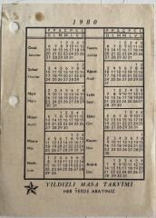 Yıldızlı Masa Takvimi 1980