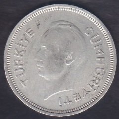 1940 YILI 1 LİRA GÜMÜŞ eski para koleksiyon