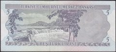 6.Emisyon 2.Tertip 5 Lira J55 001898 Ççt Çilaltı
