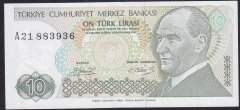 7.EMİSYON 1.TERTİP 10 LİRA A21 883936 ÇÇT +