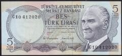 6.Emisyon 2.Tertip 5 Lira G10 412020 Çil