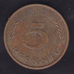 Almanya 5 Pfennig 1976 J