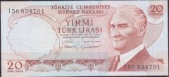 6.Emisyon 4.Tertip 20 Lira I56 834701 Çok Çok Temiz +