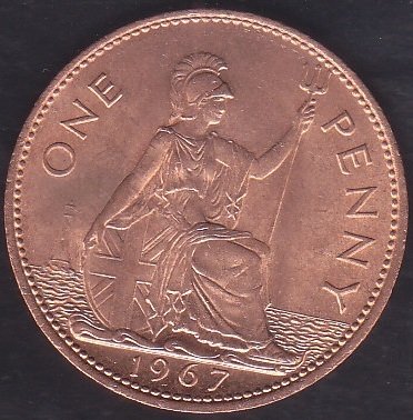 İngiltere 1 Penny 1967 Çilaltı Çil