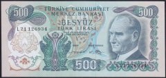 6.EMİSYON 2.TERTİP 500 LİRA L21 126934 ÇİLALTI ÇİL
