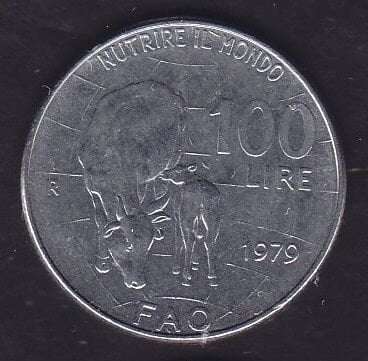 İtalya 100 Liret 1979 FAO Hatıra Para