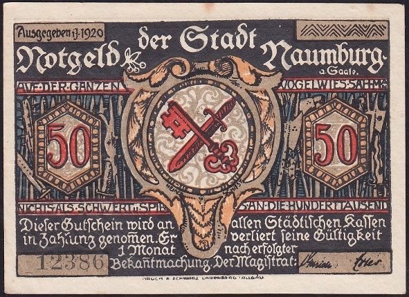 Almanya 50 Pfennig Notgeld 1920 Çilaltı Çil