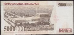 7.Emisyon 5 000 000 Lira J65 186090 Çok Temiz