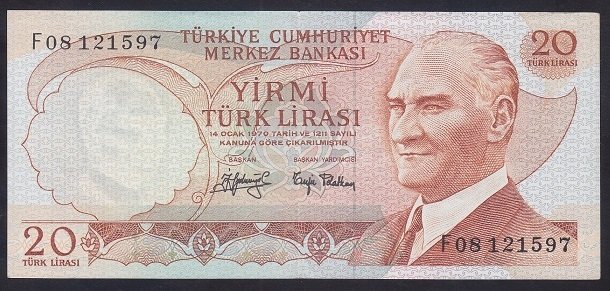 6.EMİSYON 3.TERTİP 20 LİRA F08 121597 ÇİLALTI