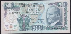 6.EMİSYON 2.TERTİP 500 LİRA J88 239588 ÇİLALTI ÇİL