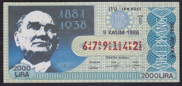 1986 9 KASIM TAM BİLET T SERİSİ