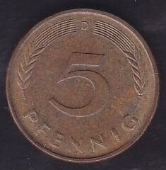 Almanya 5 Pfennig 1986 D
