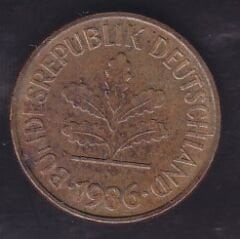 Almanya 5 Pfennig 1986 D