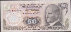 6.Emisyon 1.Tertip 50 Lira H04 154858 Çok Temiz+