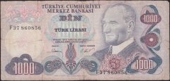 6.Emisyon 3.Tertip 1000 Lira F37 860856 Temiz