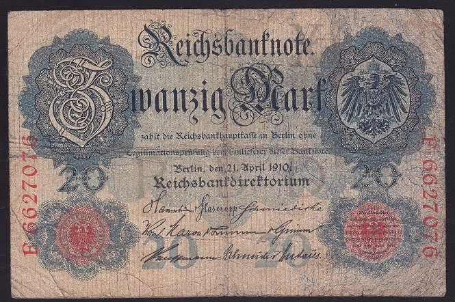 ALMANYA 20 MARK 1910 TEMİZ
