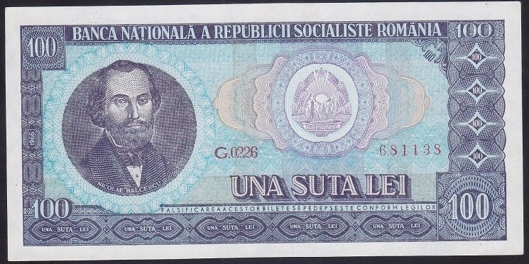 ROMANYA 100 LEİ 1966 ÇÇT ÇİLALTI