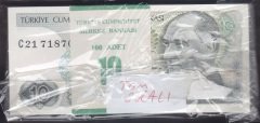 7.EMİSYON 1.TERTİP 10 LİRA C21 (DESTE 100 ADET TAM SIRALI) ÇİL