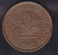 Almanya 5 Pfennig 1987 D