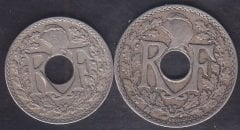 Fransa 10 cent 1936 - 25 cent 1931 Çok Temiz