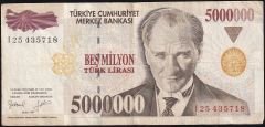 7.Emisyon 5 000 000 Lira I25 435718 Çok Temiz