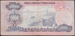 6.Emisyon 3.Tertip 1000 Lira F31 383597 Çok Temiz