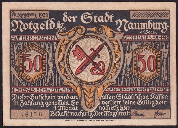 Almanya 50 Pfennig Notgeld 1920 Çil
