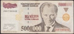 7.Emisyon 5 000 000 Lira J69 780441 Çok Temiz