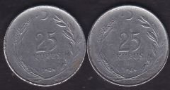 1964 Yılı 25 Kuruş (Ters Düz Takım)