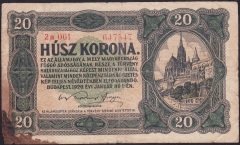 MACARİSTAN 20 KORONA 1920 HALİYLE