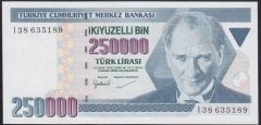 7.EMİSYON 3.TERTİP 250000 LİRA I38 635189 ÇİL