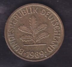 Almanya 5 Pfennig 1989 D