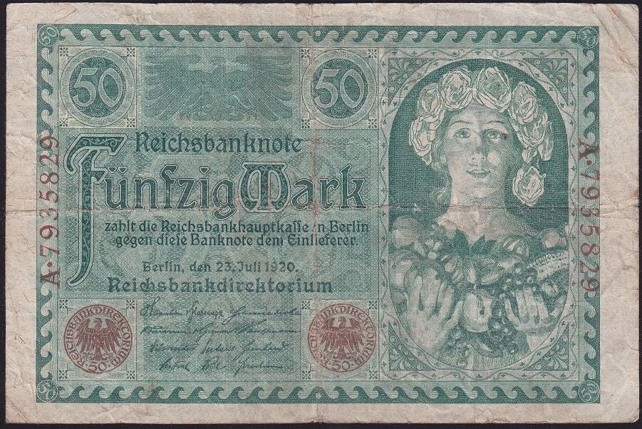 Almanya 50 Mark 1920 Çok Temiz
