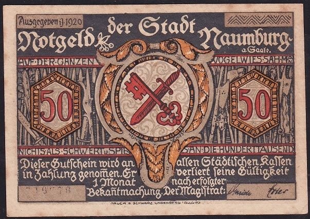 Almanya 50 Pfennig Notgeld 1920 Çilaltı Çil