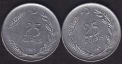 1965 Yılı 25 Kuruş (Ters Düz Takım)