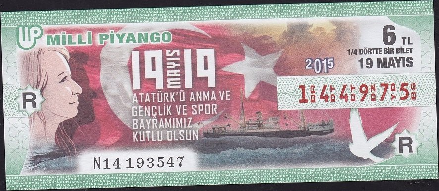 2015 19 Mayıs Çeyrek Bilet - R Serisi