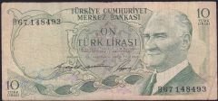 6.Emisyon 1.Tertip 10 Lira B67 148493 Temiz