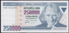 7.EMİSYON 3.TERTİP 250000 LİRA I08 211478 ÇOK TEMİZ