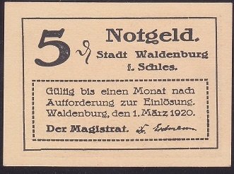 ALMANYA 5 PFENNİNG NOTGELD 1920 ÇİL