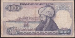 7.EMİSYON 1.TERTİP 1000 LİRA B26 742326 TEMİZ