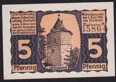 ALMANYA 5 PFENNİNG NOTGELD 1921 ÇİL