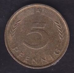 Almanya 5 Pfennig 1990 A