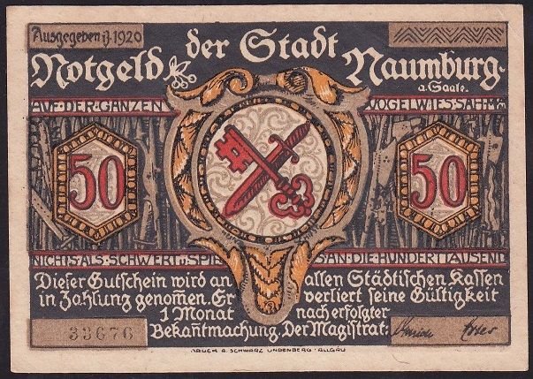 Almanya 50 Pfennig Notgeld 1920 Çilaltı Çil