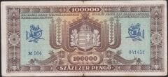 Macaristan 100000 Pengo 1945 Çok Temiz
