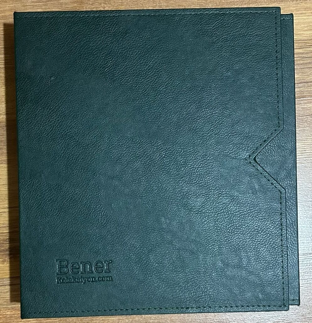 Bener Koleksiyon Kağıt Para Albümü Kasetli 6 cm Yeşil - Grande Boy