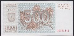 Litvanya 500 Talonu 1993 Çil JE391442