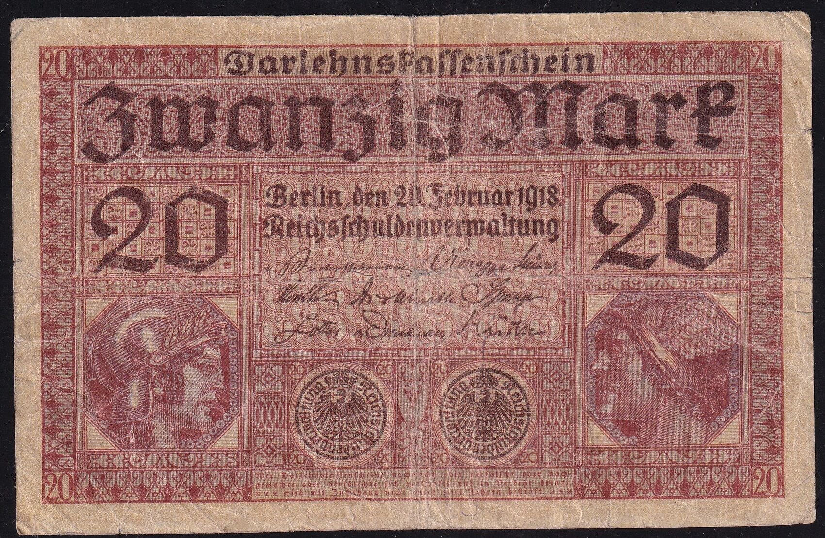 Almanya 20 Mark 1918 Çok Temiz
