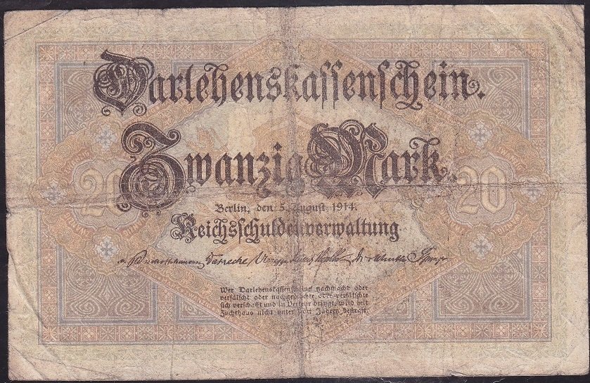 Almanya 20 Mark 1914 Çok Temiz
