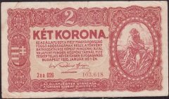 MACARİSTAN 2 KORONA 1920 ÇOK TEMİZ